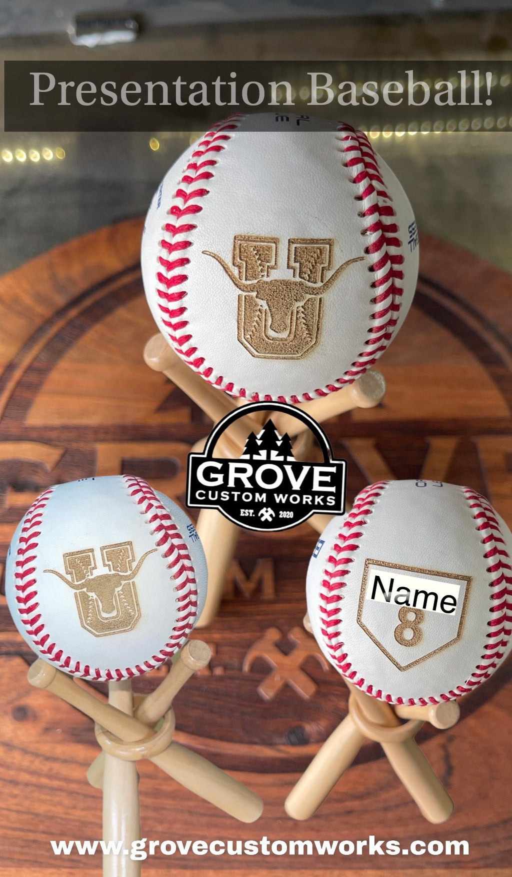 Custom marked baseball