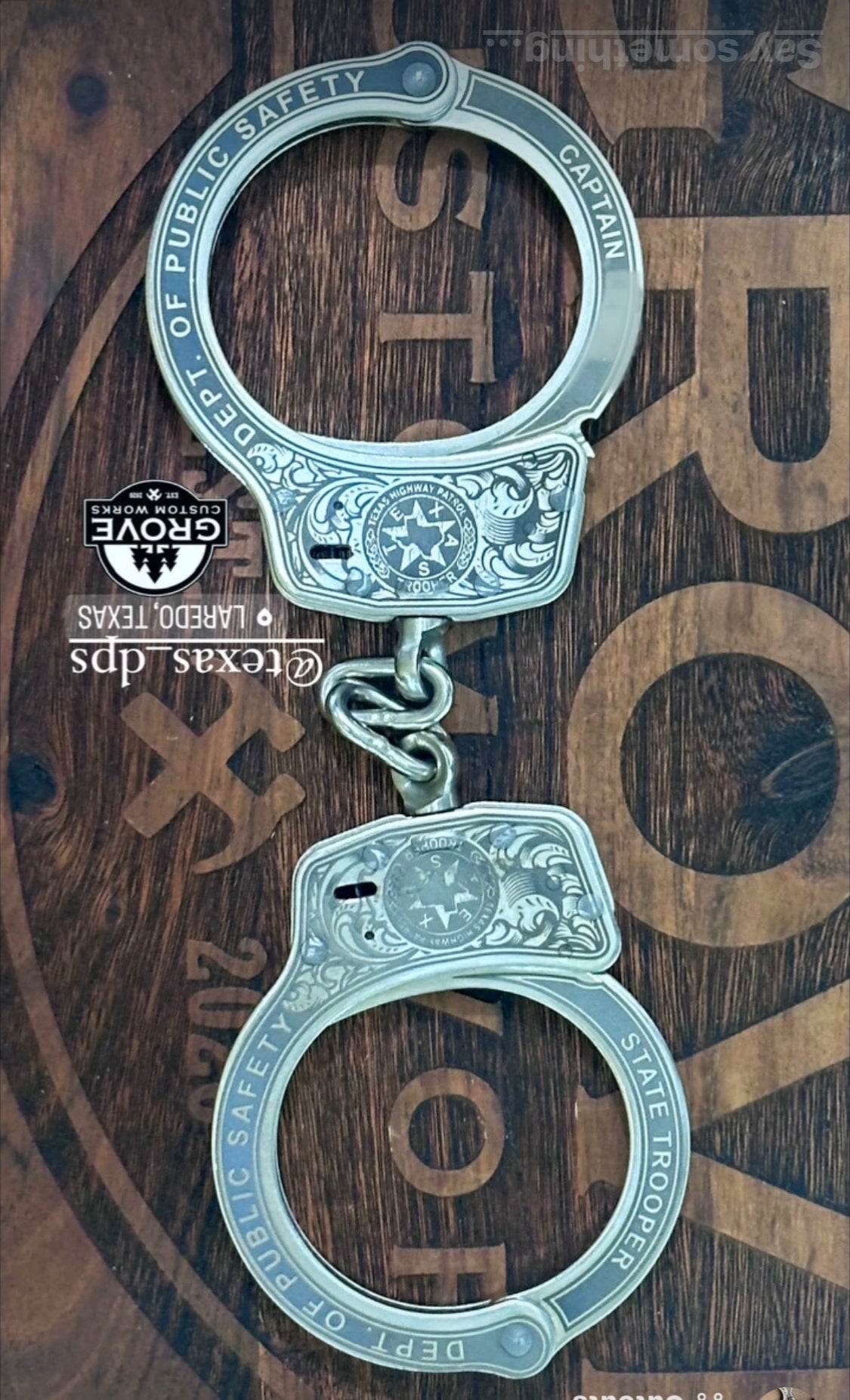 Smith and Wesson DPS  Engrave Handcuffs