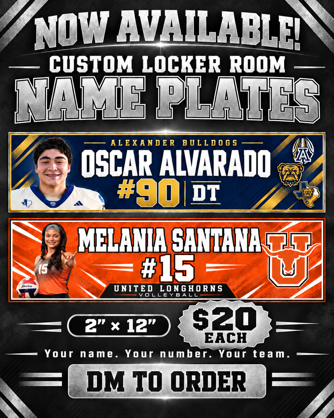 Locker Room Name Plate